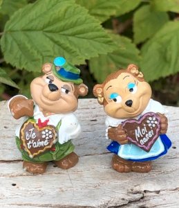Figurines Kinder Ours Bavarois Je t aime / Moi aussi