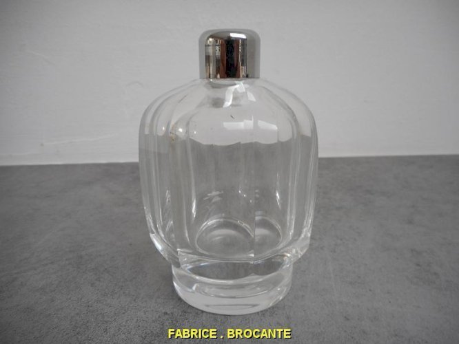FLACON A PARFUM BACCARAT CRISTAL BOUT CHROME