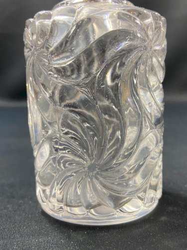 Flacon à parfum début XXe en cristal de SAINT LOUIS modèle Fleurs de violettes