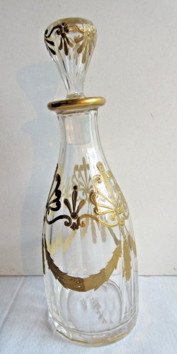 "Flacon à parfum en cristal taillé et doré à l'or fin: DAMON Paris Bd Malherbes