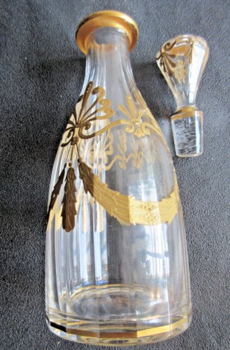"Flacon à parfum en cristal taillé et doré à l'or fin: DAMON Paris Bd Malherbes
