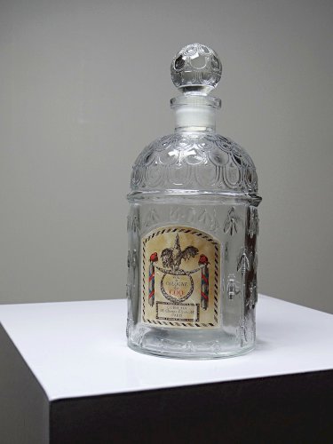 Flacon aux abeilles ancien Guerlain, vide, Eau de Cologne du Coq XXe verre 500ml