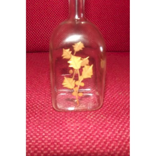 Flacon de Parfum ancien Cristal et Feuilles dOr