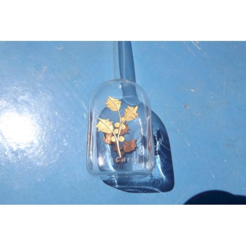 Flacon de Parfum ancien Cristal et Feuilles dOr