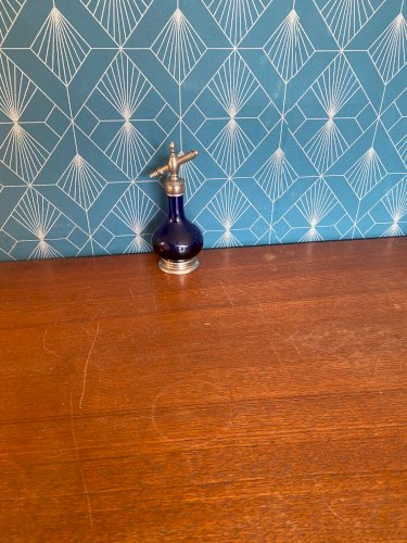 Flacon de parfum ancien, vaporisateur, époque art déco, signé , et daté de 1927.