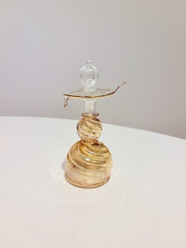 Flacon décoratif neuf en verre soufflé 