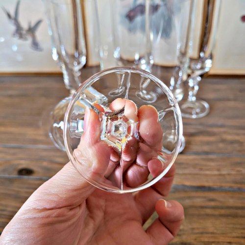 Flûtes à champagne en cristal jambe travaillée