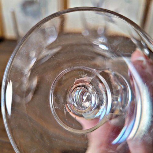 Flûtes à champagne vintage en cristal, jambe basse