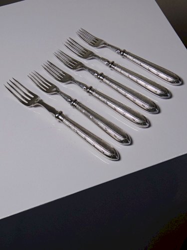 Fourchettes à dessert ou entremets Mappin & Webb métal argenté anciennes