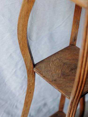 Francine, la grande sellette en bois et marbre N°532