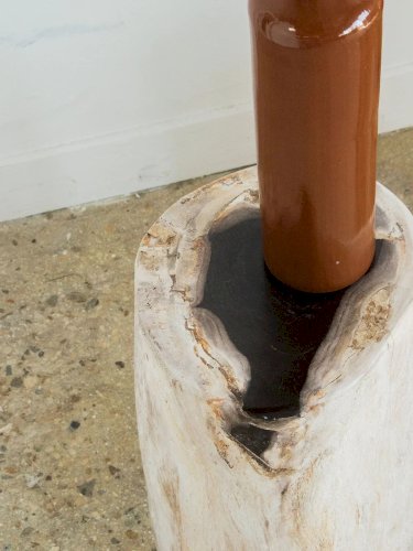 Francine, la table d'appoint en bois pétrifié N°399