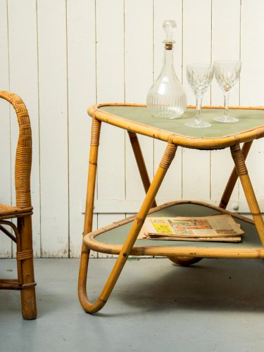 Francine, la table d'appoint en osier N°249