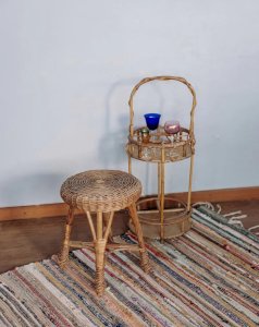 Francine, the N°401 wicker side table