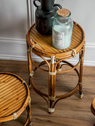 Francine, les 3 tables d'appoint en bambou N°407