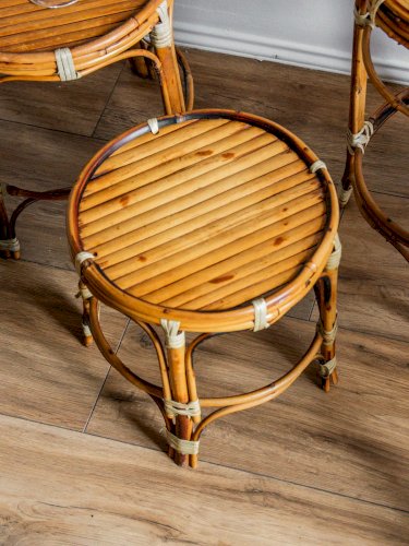 Francine, les 3 tables d'appoint en bambou N°407