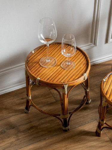 Francine, les 3 tables d'appoint en bambou N°407