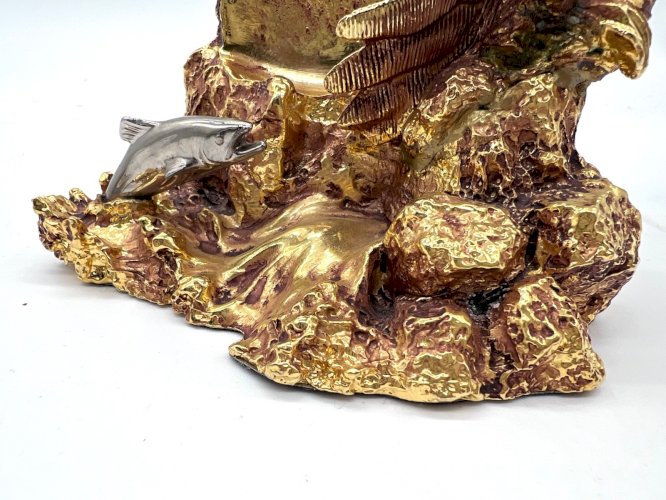 Franklin Mint Pocket Watch Bald Eagle Alaska Chilkat w/ Stand