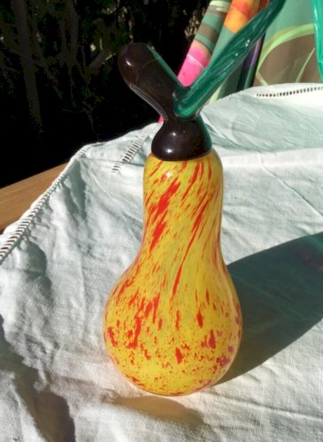 Fruits poire en verre style murano vintage