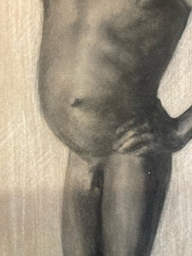 Fusain Enfant orientaliste orientalisme XIXE Afrique Ethnologie Ethnographie Art