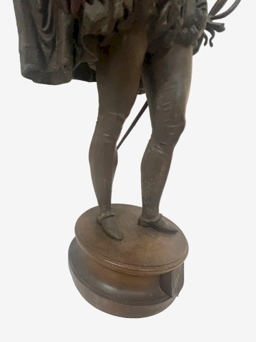 " G PILON " Groupe en régule patiné XX siècle