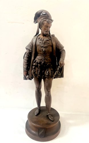 " G PILON " Groupe en régule patiné XX siècle