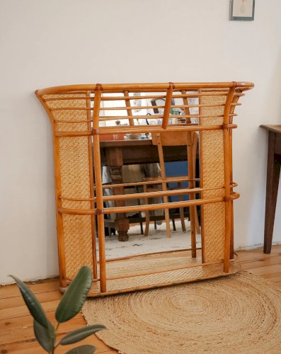 Gaëlle, l'étagère en rotin et verre N°678