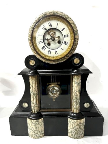 Garniture de cheminée Napoléon III en marbre XIX siècle