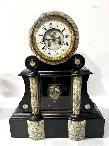 Garniture de cheminée Napoléon III en marbre XIX siècle