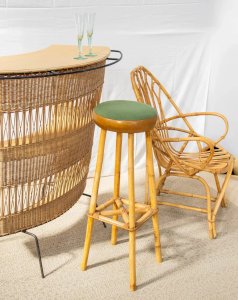 Gaston, the rattan bar stool N°109