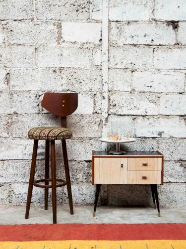 Gaston, le tabouret de bar fleuri N°102