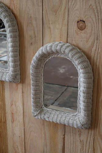 Georges, la paire de miroirs en rotin N°902