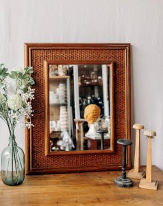 Georges, le grand miroir en rotin N°978