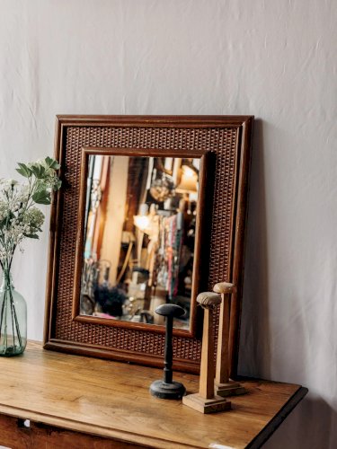 Georges, le grand miroir en rotin N°978
