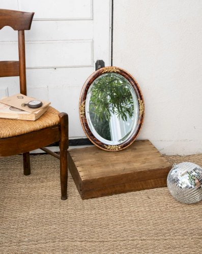Georges, le miroir biseautée en bois N°564