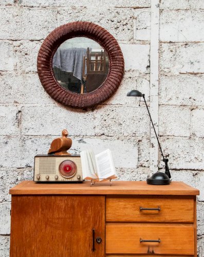 Georges, le miroir en osier foncé N°734