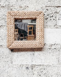 Georges, le miroir en raphia N°618