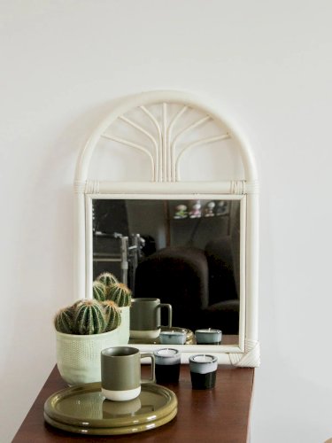 Georges, le miroir en rotin blanc N°786