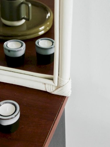 Georges, le miroir en rotin blanc N°786