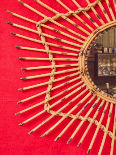 Georges, le miroir en rotin vintage N°990