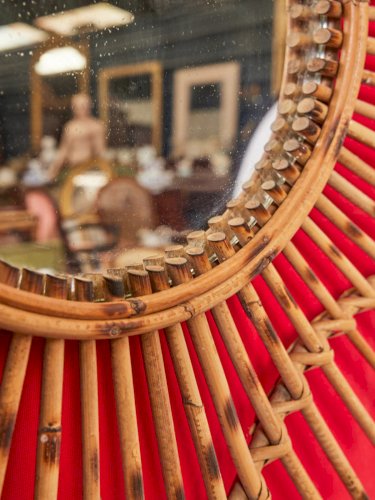 Georges, le miroir en rotin vintage N°990