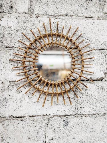 Georges, le miroir rond en rotin N°642