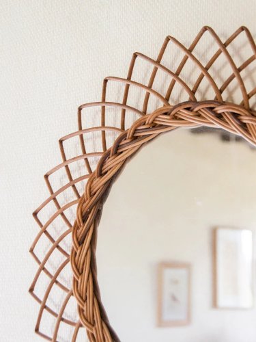 Georges, le miroir soleil en rotin N°652