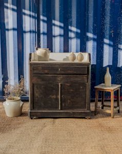 Gilbert, the black wooden and marble buffet N°733