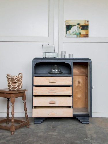 Gilbert, le grand buffet gris et bois clair N°578