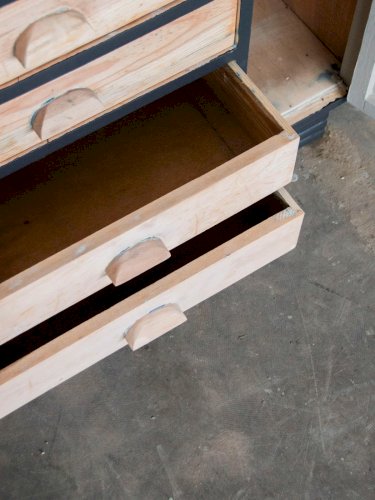 Gilbert, le grand buffet gris et bois clair N°578