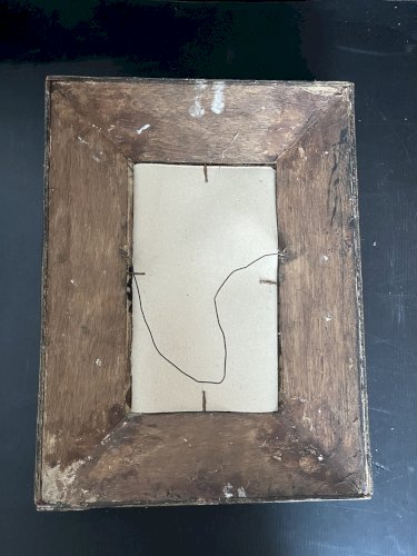 glace Miroir ancien biseauté  en  Verre Peint inverse facon Italien venitien