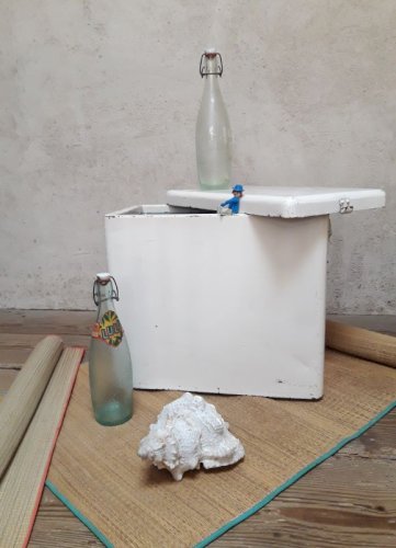 Glacière métal 1940-1950 vintage rangement insolite