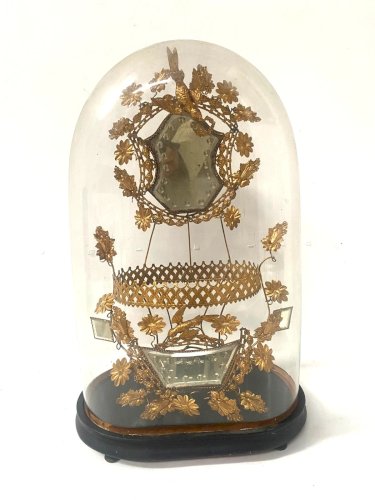 Globe de Mariée ancien en verre soufflé XIX siècle