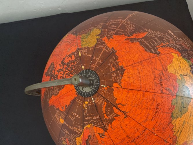 Globe Terrestre Ancien Scan Globe Type Années 70 Made In Danemark taride