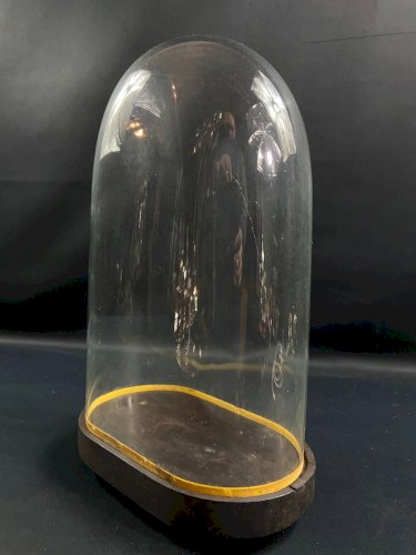 Globe XIXe en verre sur socle en bois noirci Napoléon III